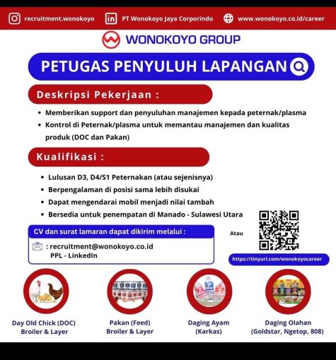 Lowongan Kerja Petugas Penyuluh Lapangan Wonokoyo Group